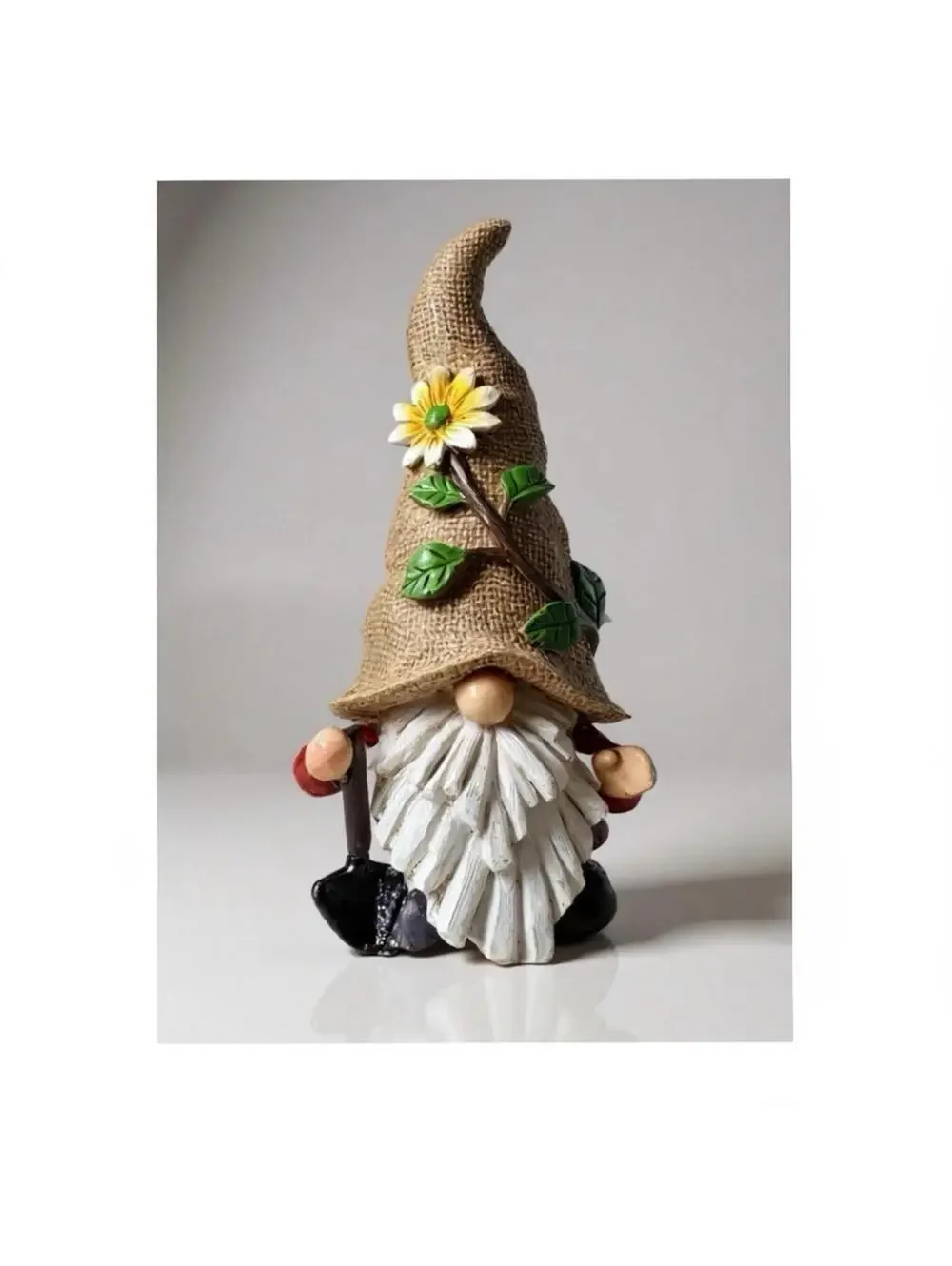 Vintage Sunflower Glass Bottles with Cute Garden Gnome Figurine